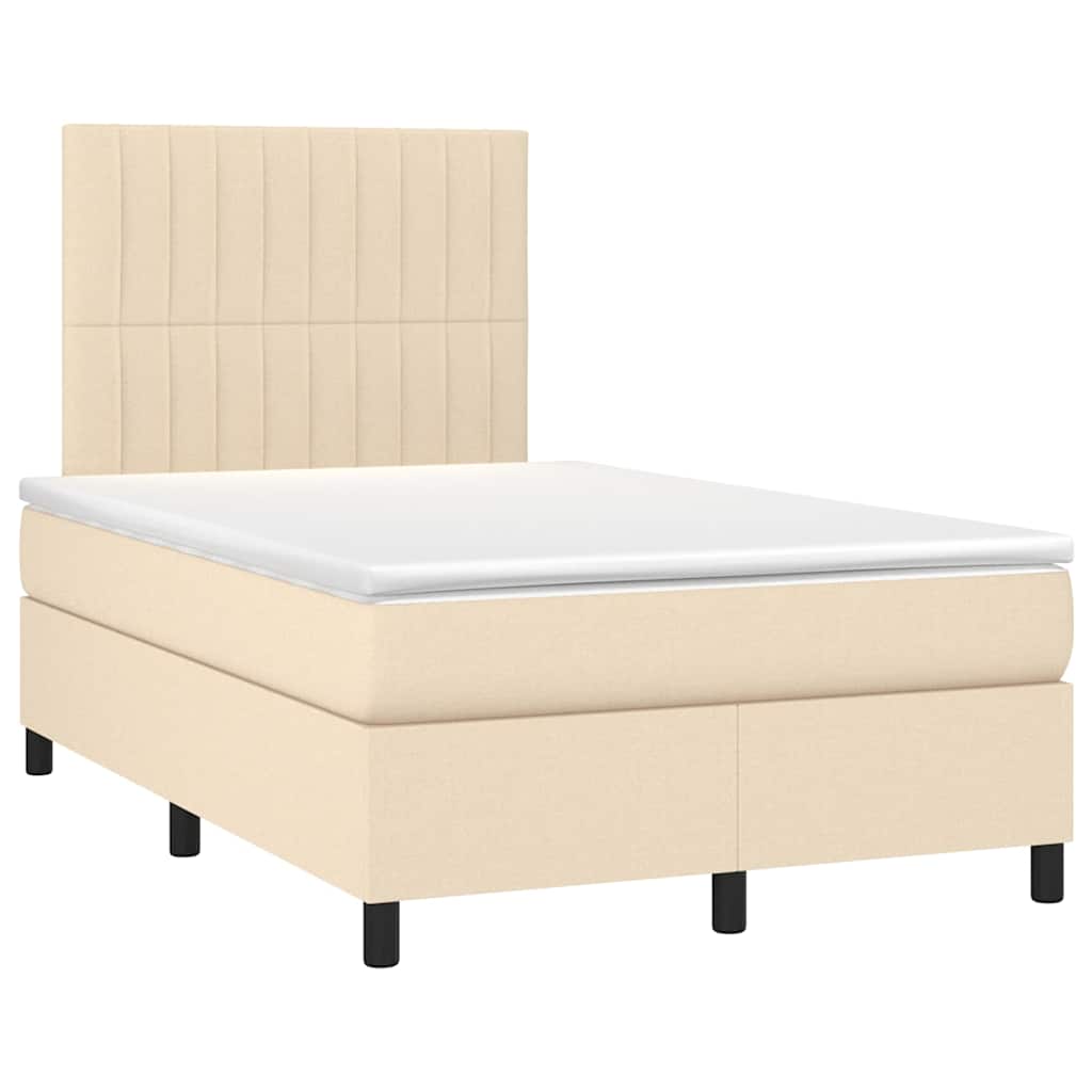 Krevet box spring s madracem krem 120 x 190 cm od tkanine