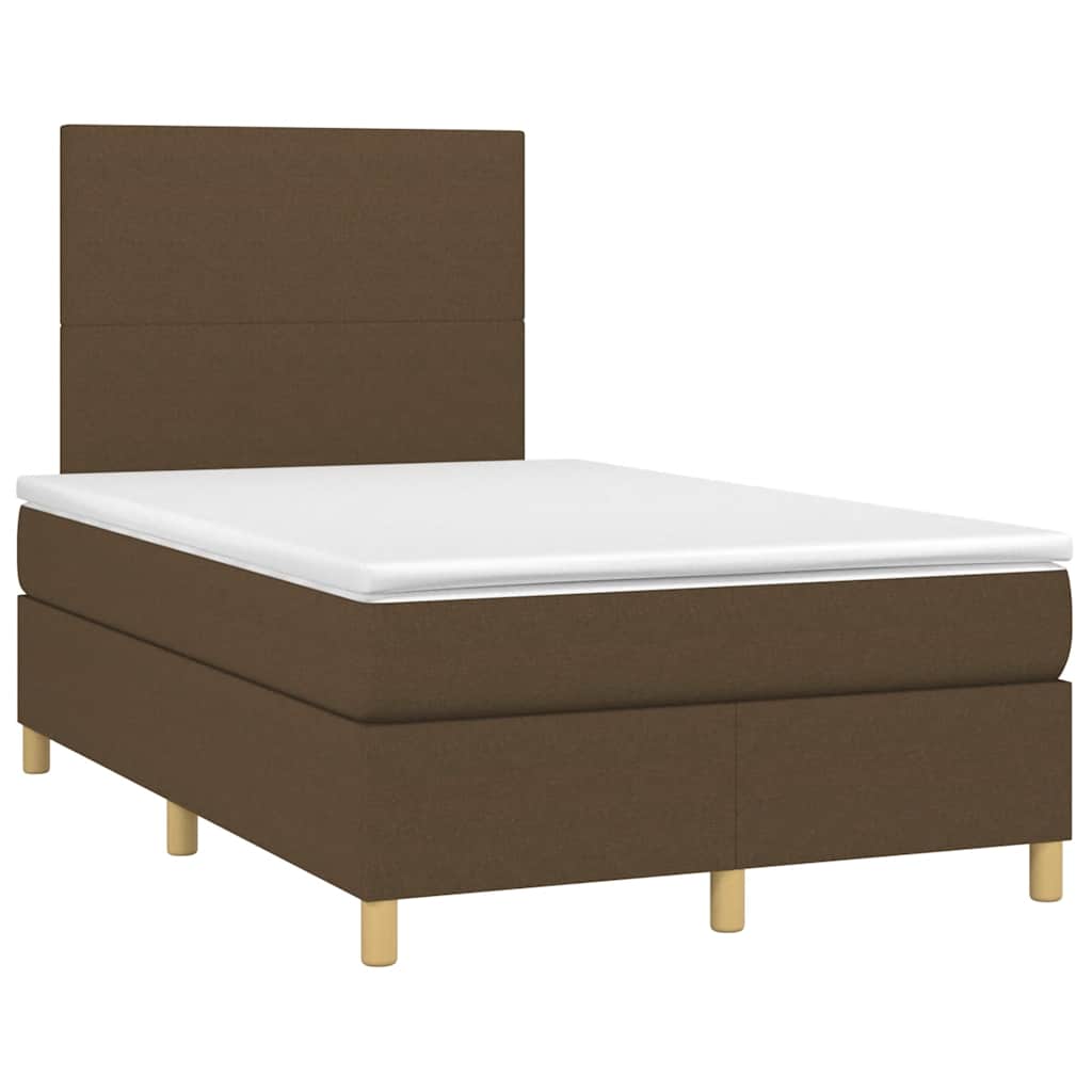 Krevet box spring s madracem tamnosmeđi 120 x 190 cm od tkanine