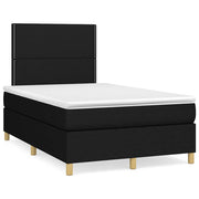 Krevet box spring s madracem crni 120 x 190 cm od tkanine