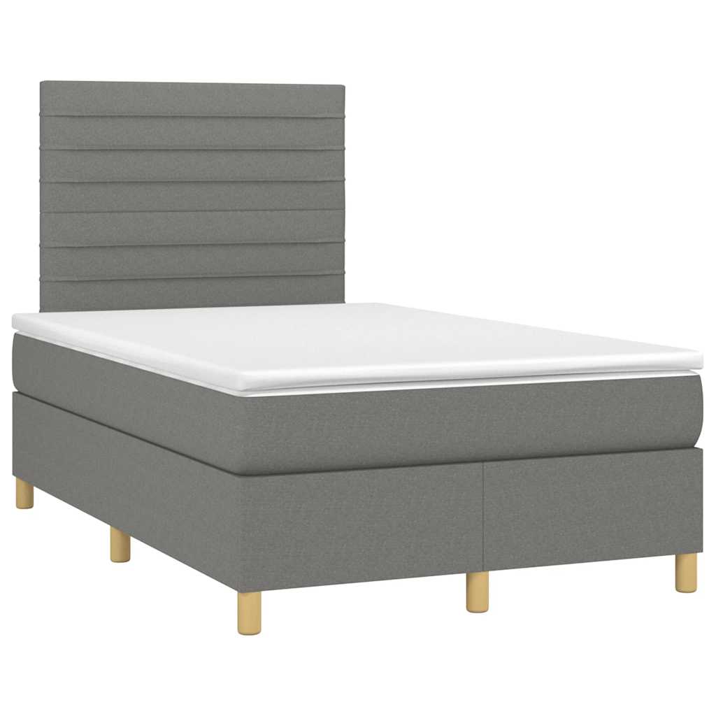 Krevet box spring s madracem tamnosivi 120 x 190 cm tkanina