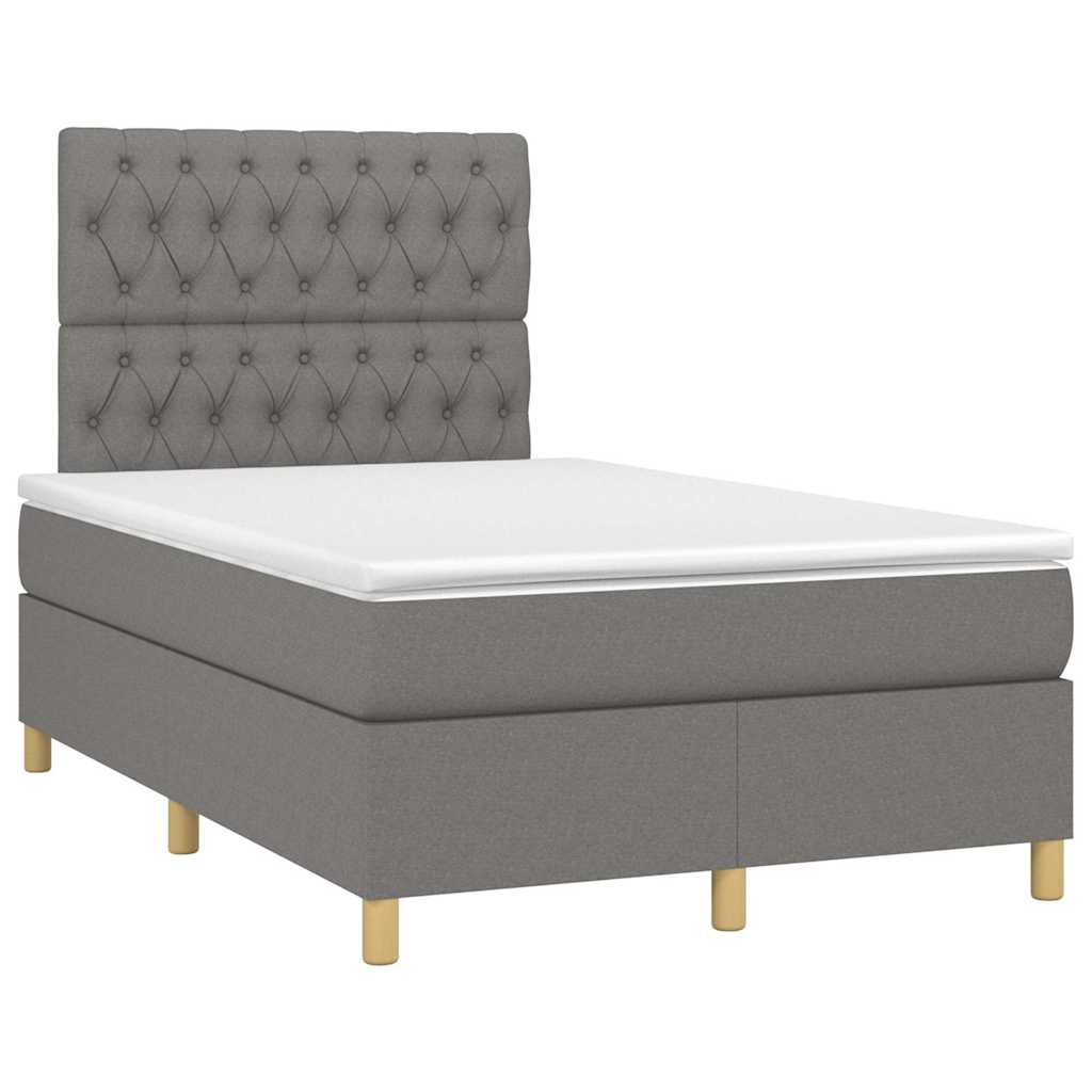 Krevet box spring s madracem tamnosivi 120 x 190 cm tkanina