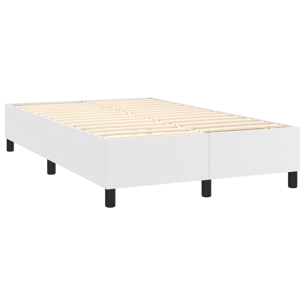 Krevet box spring s madracem bijeli 120x190 cm od umjetne kože