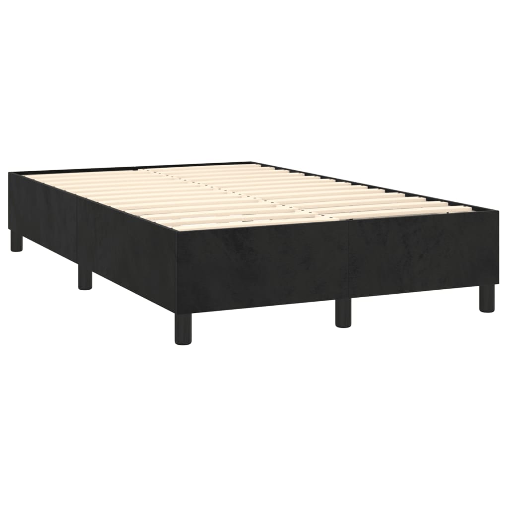 Krevet box spring s madracem crni 120 x 190 cm baršunasti