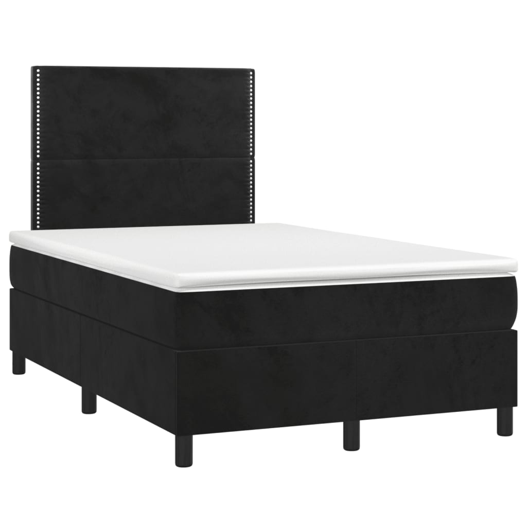 Krevet box spring s madracem crni 120 x 190 cm baršunasti