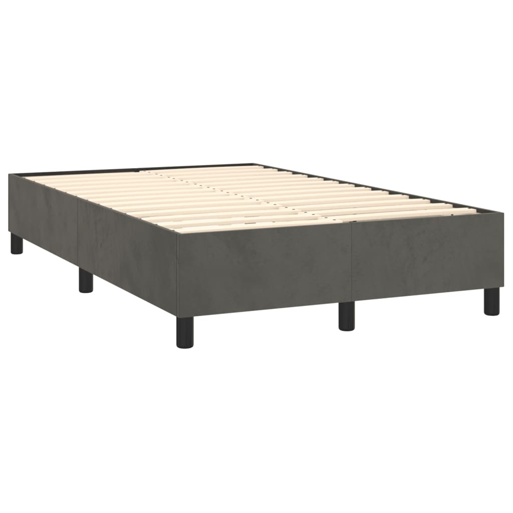 Krevet box spring s madracem tamnosivi 120 x 190 cm baršun