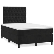 Krevet box spring s madracem crni 120 x 190 cm baršunasti