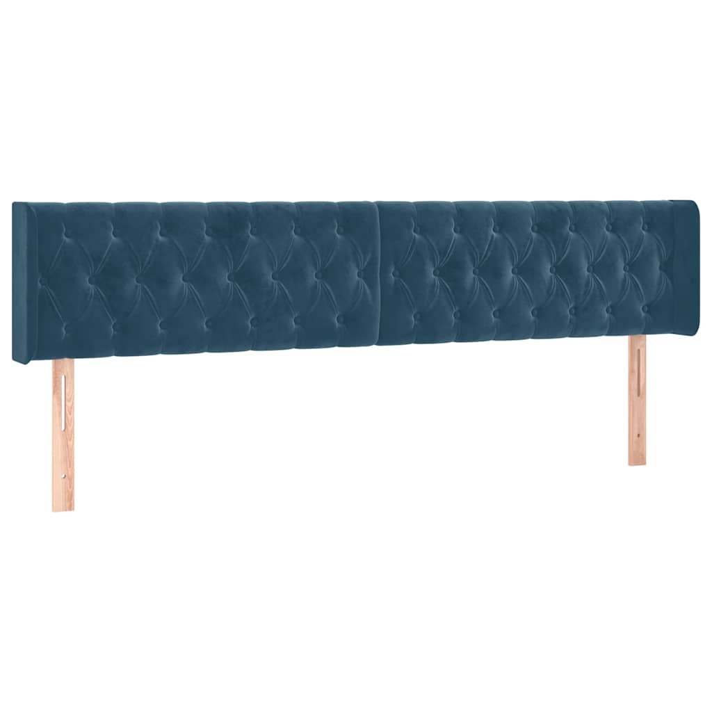 Krevet s oprugama i madracem tamnoplavi 120 x 190 cm baršun