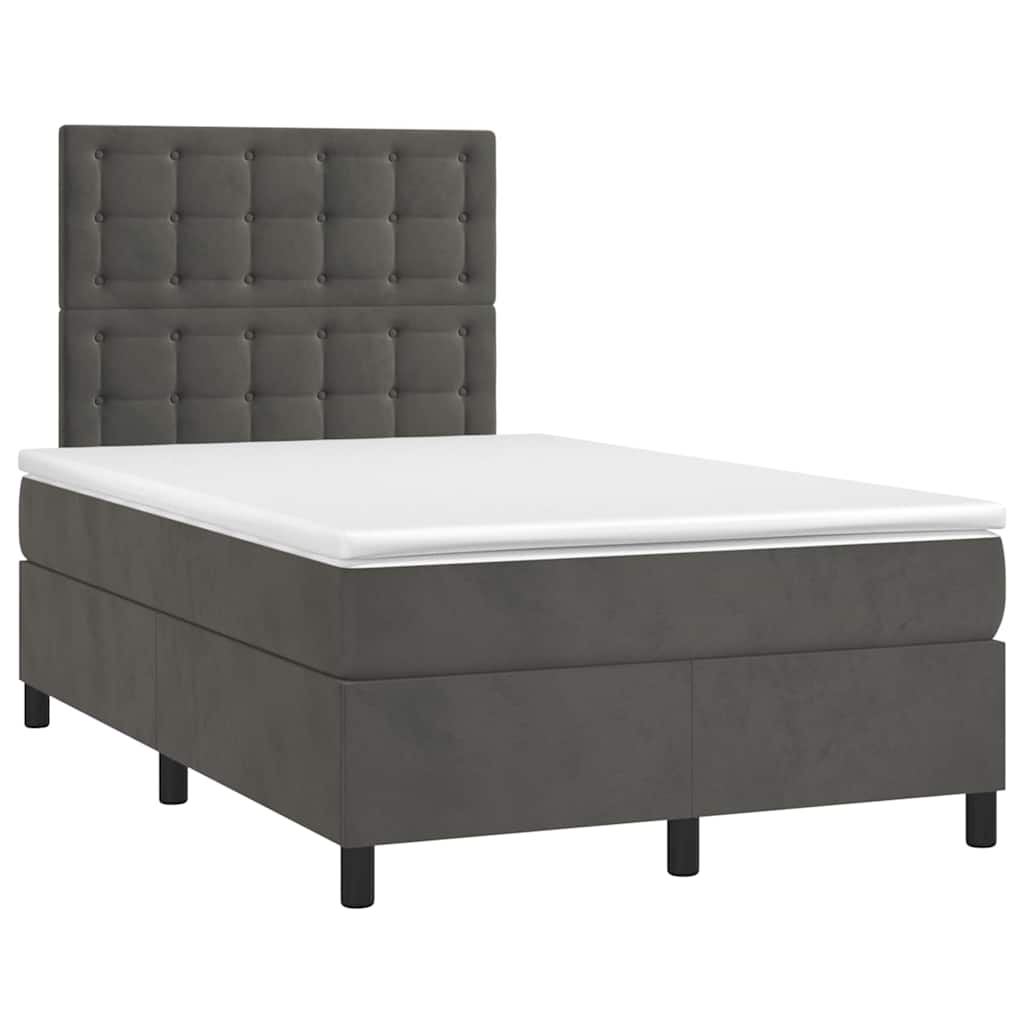 Krevet box spring s madracem tamnosivi 120 x 190 cm baršun