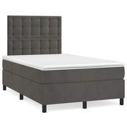Krevet box spring s madracem tamnosivi 120 x 190 cm baršun