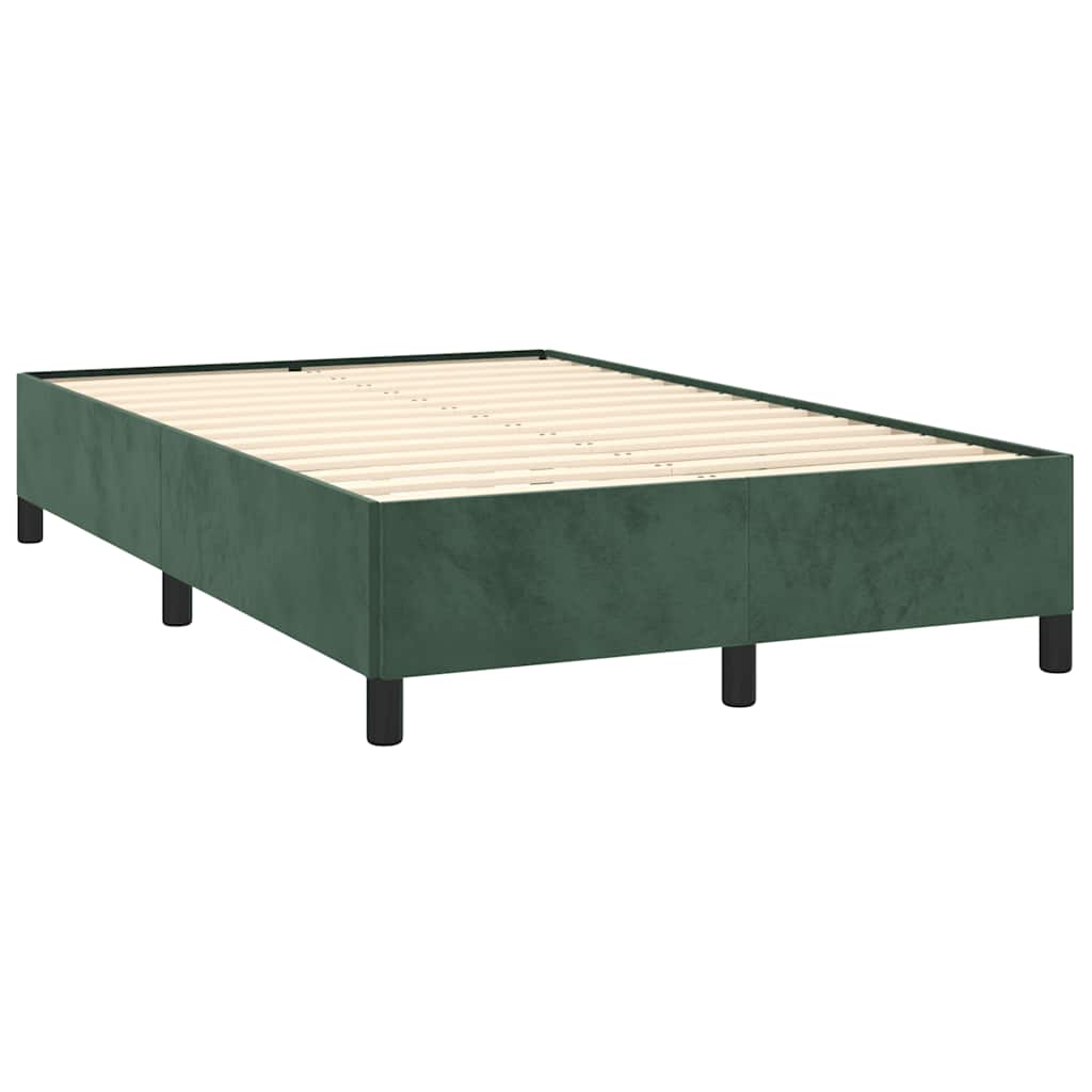 Krevet box spring s madracem tamnozeleni 120x190 cm baršunasti