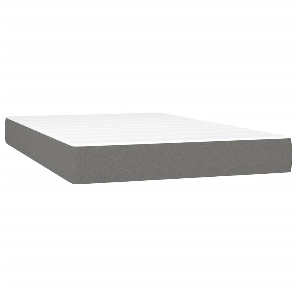 Krevet box spring s madracem LED tamnosivi 120 x 190 cm tkanina