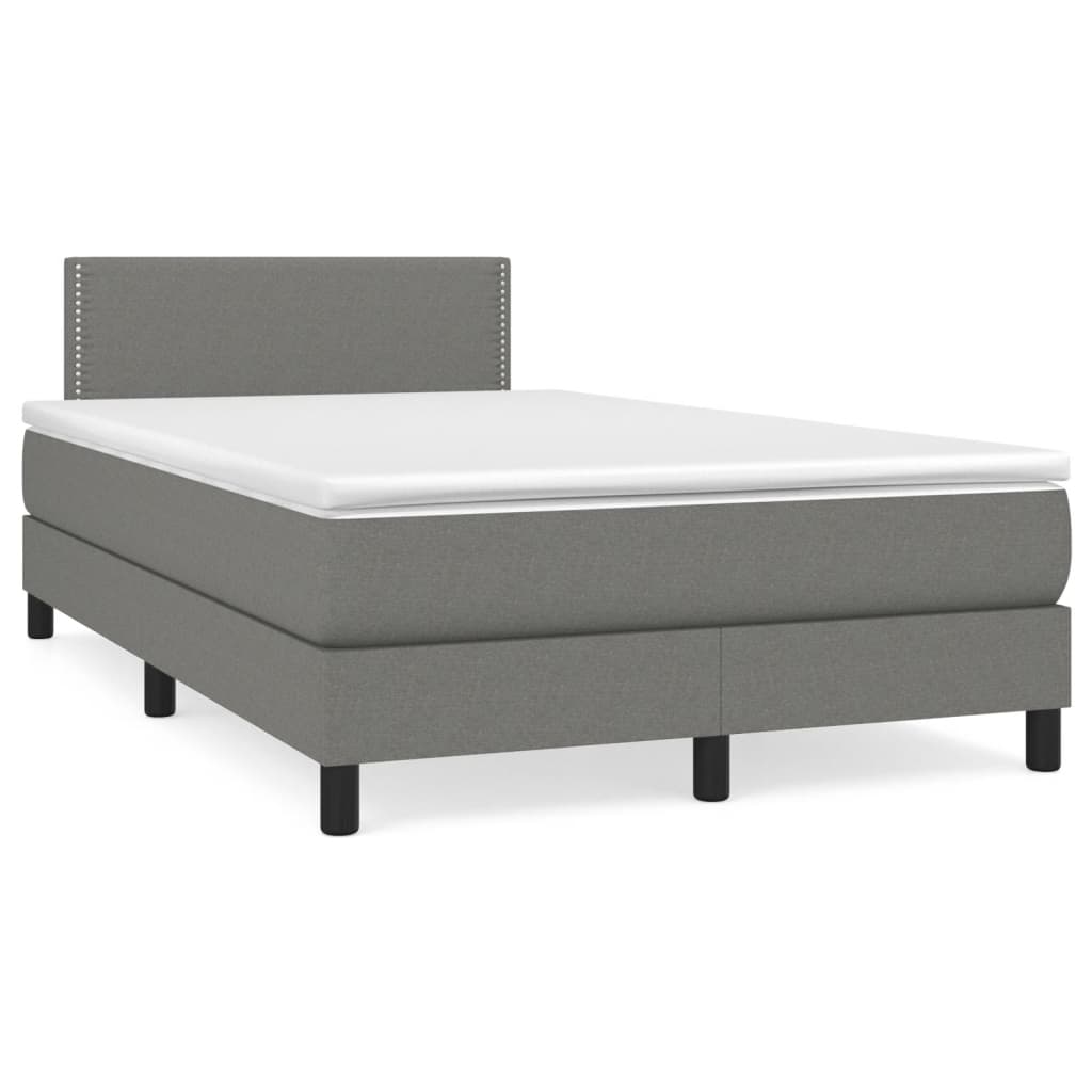 Krevet box spring s madracem LED tamnosivi 120 x 190 cm tkanina