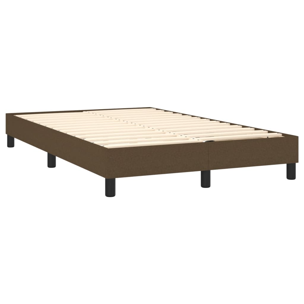 Krevet s oprugama i madracem LED tamnosmeđi 120x190 cm tkanina