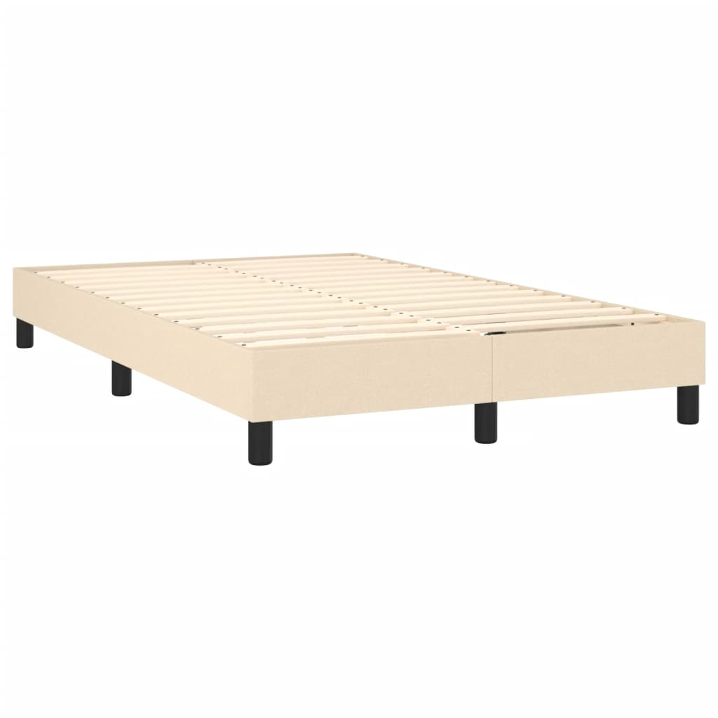 Krevet s oprugama i madracem LED krem 120 x 190 cm od tkanine
