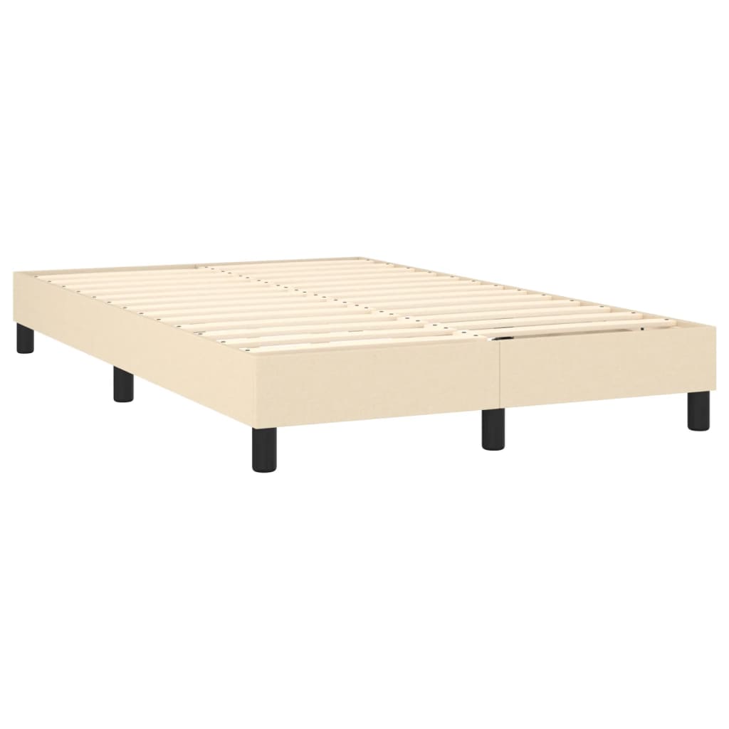 Krevet s oprugama i madracem LED krem 120 x 190 cm od tkanine