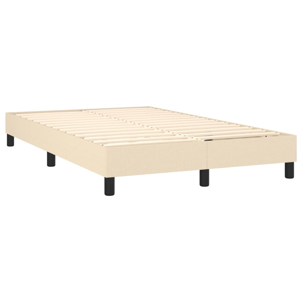 Krevet s oprugama i madracem LED krem 120 x 190 cm od tkanine