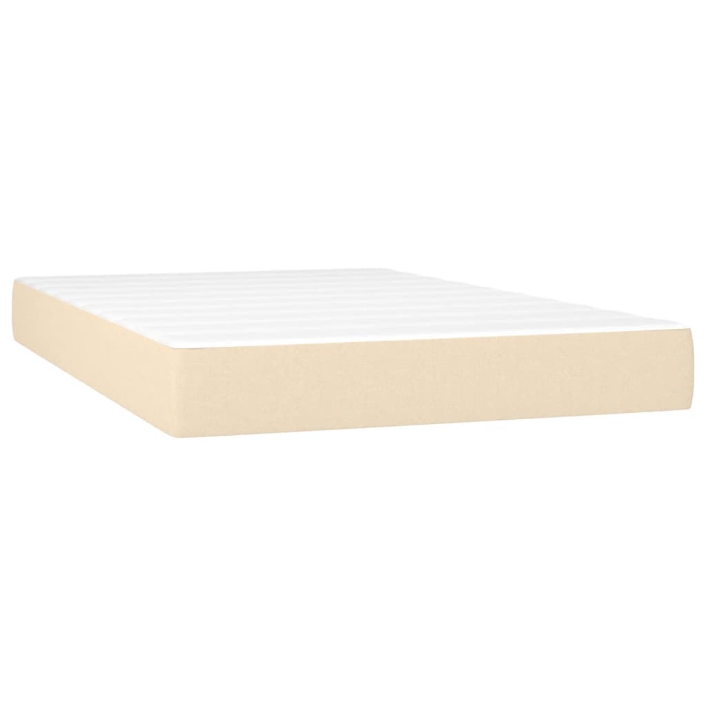 Krevet s oprugama i madracem LED krem 120 x 190 cm od tkanine