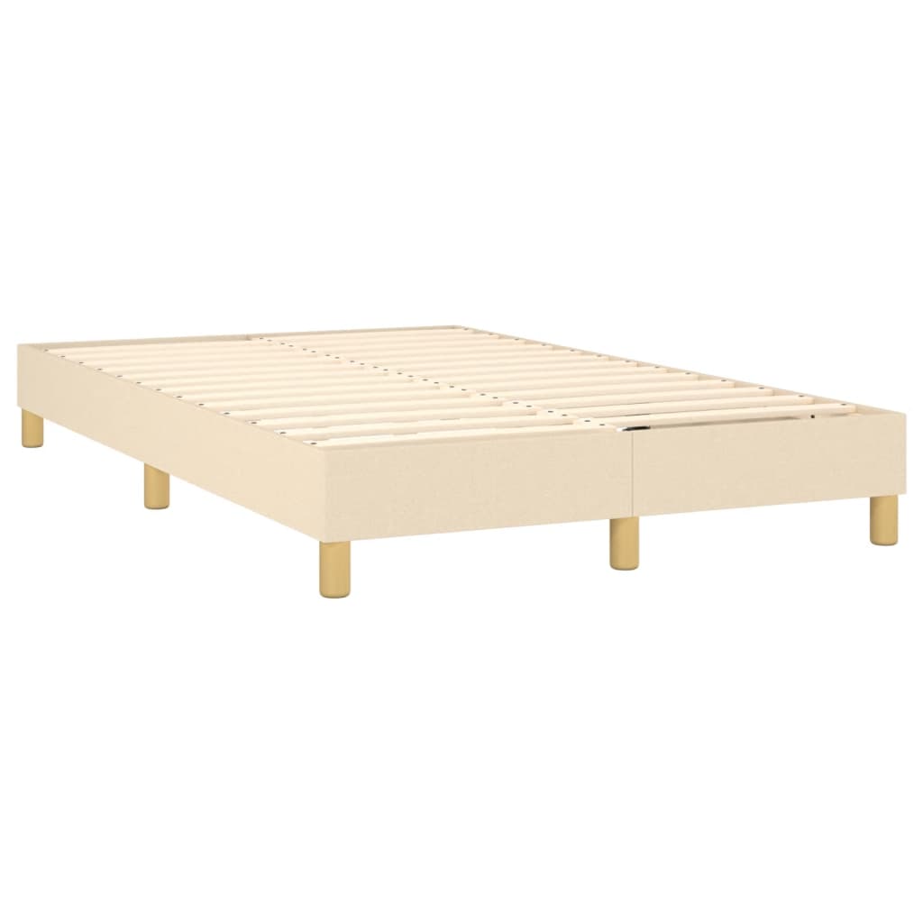 Krevet s oprugama i madracem LED krem 120 x 190 cm od tkanine