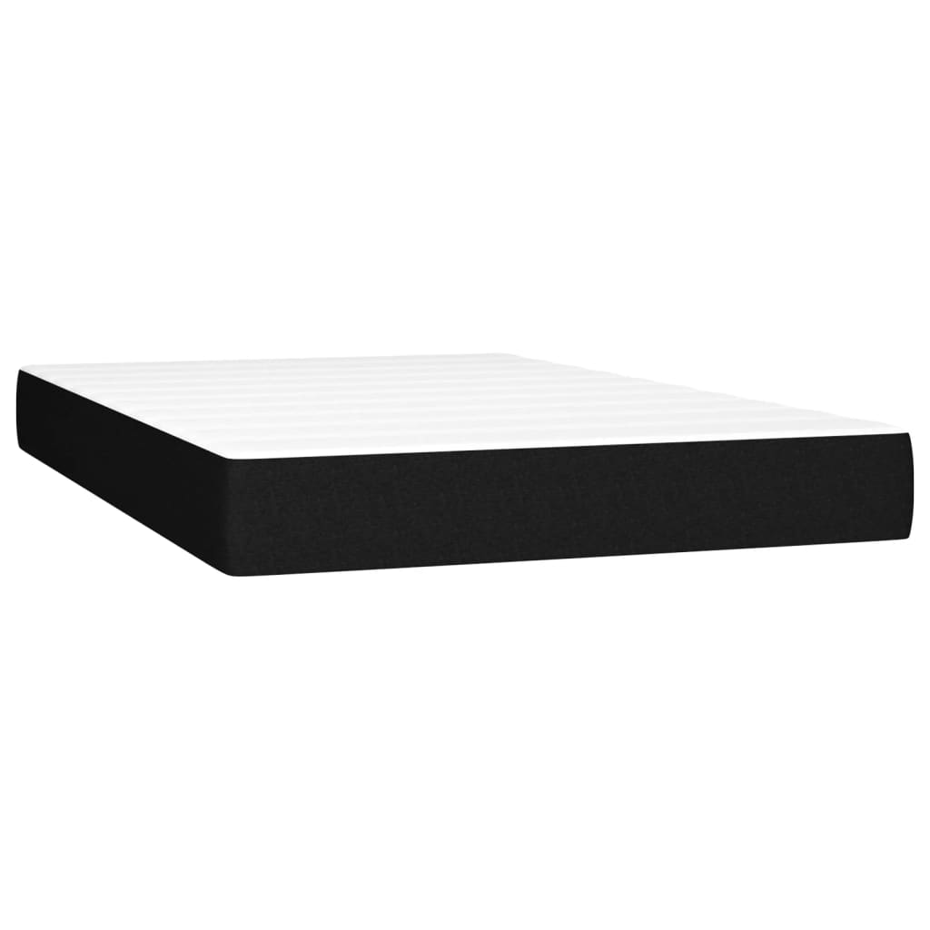 Krevet box spring s madracem LED crni 120 x 190 cm od tkanine