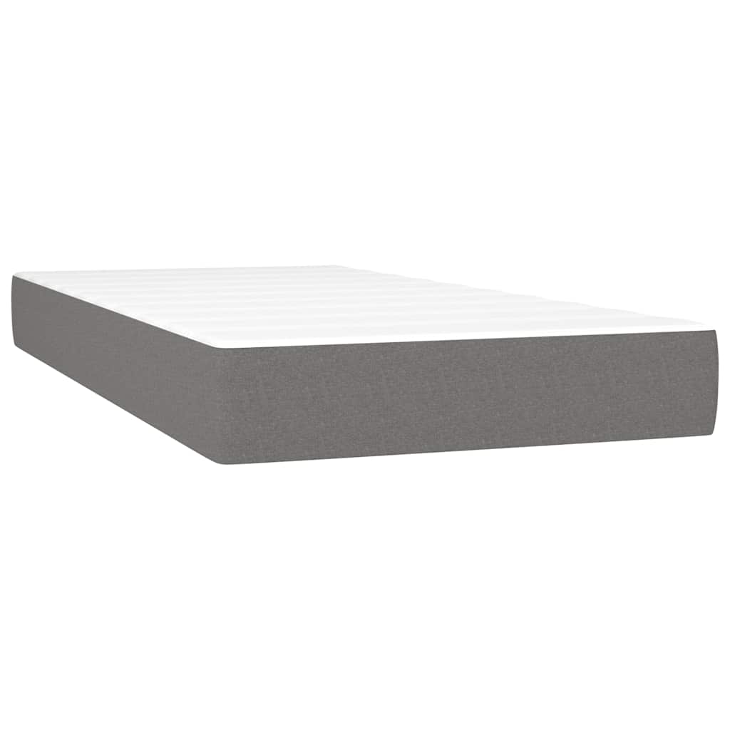Krevet box spring s madracem LED tamnosivi 120 x 190 cm tkanina
