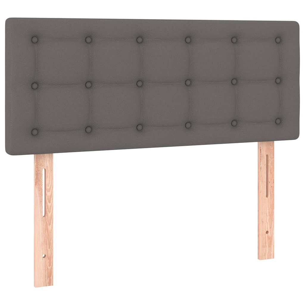 Krevet s oprugama i madracem LED sivi 120x190 cm umjetna koža