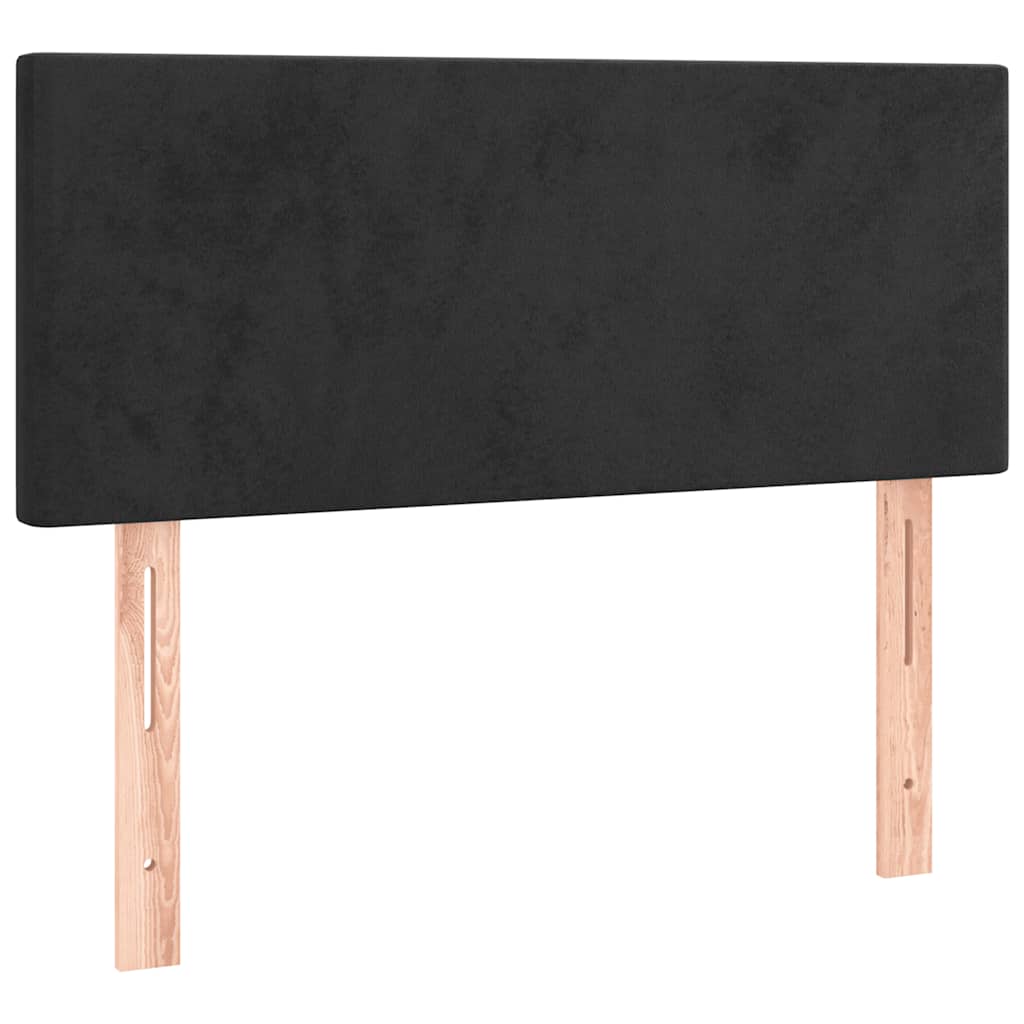 Krevet box spring s madracem LED crni 120 x 190 cm baršunasti