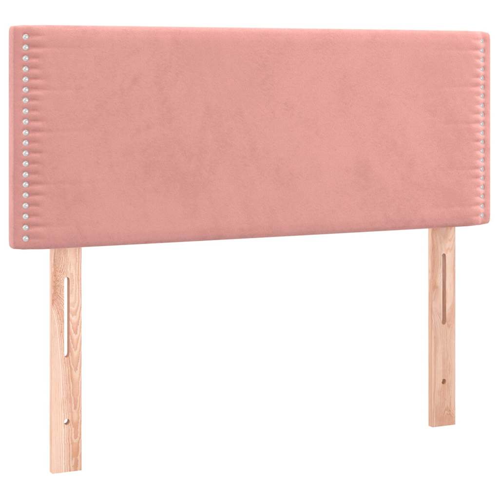 Krevet box spring s madracem LED ružičasti 120x190cm baršunasti