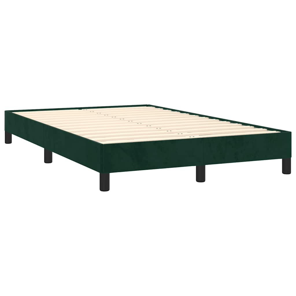 Krevet s oprugama i madracem LED tamnozelenim 120x190 cm baršun