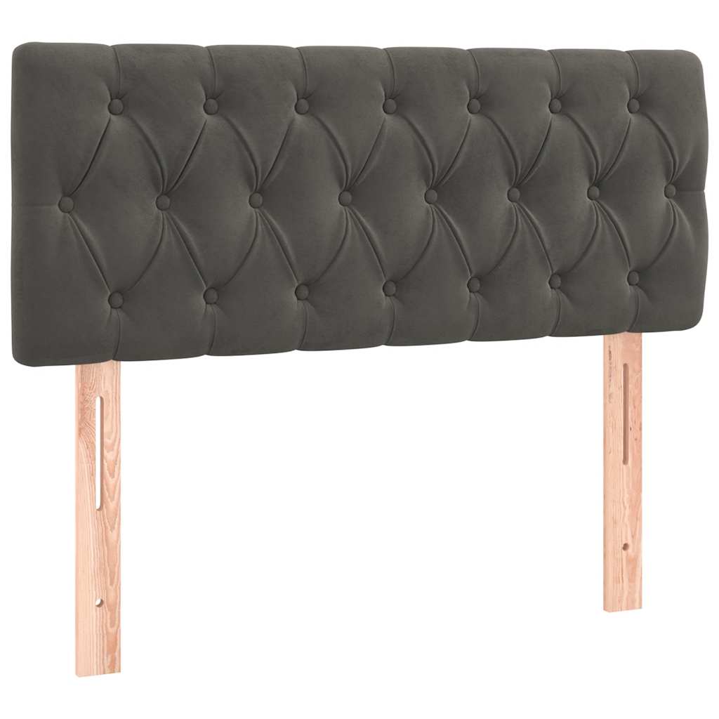 Krevet box spring s madracem LED tamnosivi 120 x 190 cm baršun