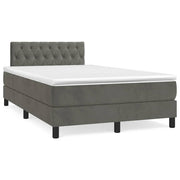 Krevet box spring s madracem LED tamnosivi 120 x 190 cm baršun