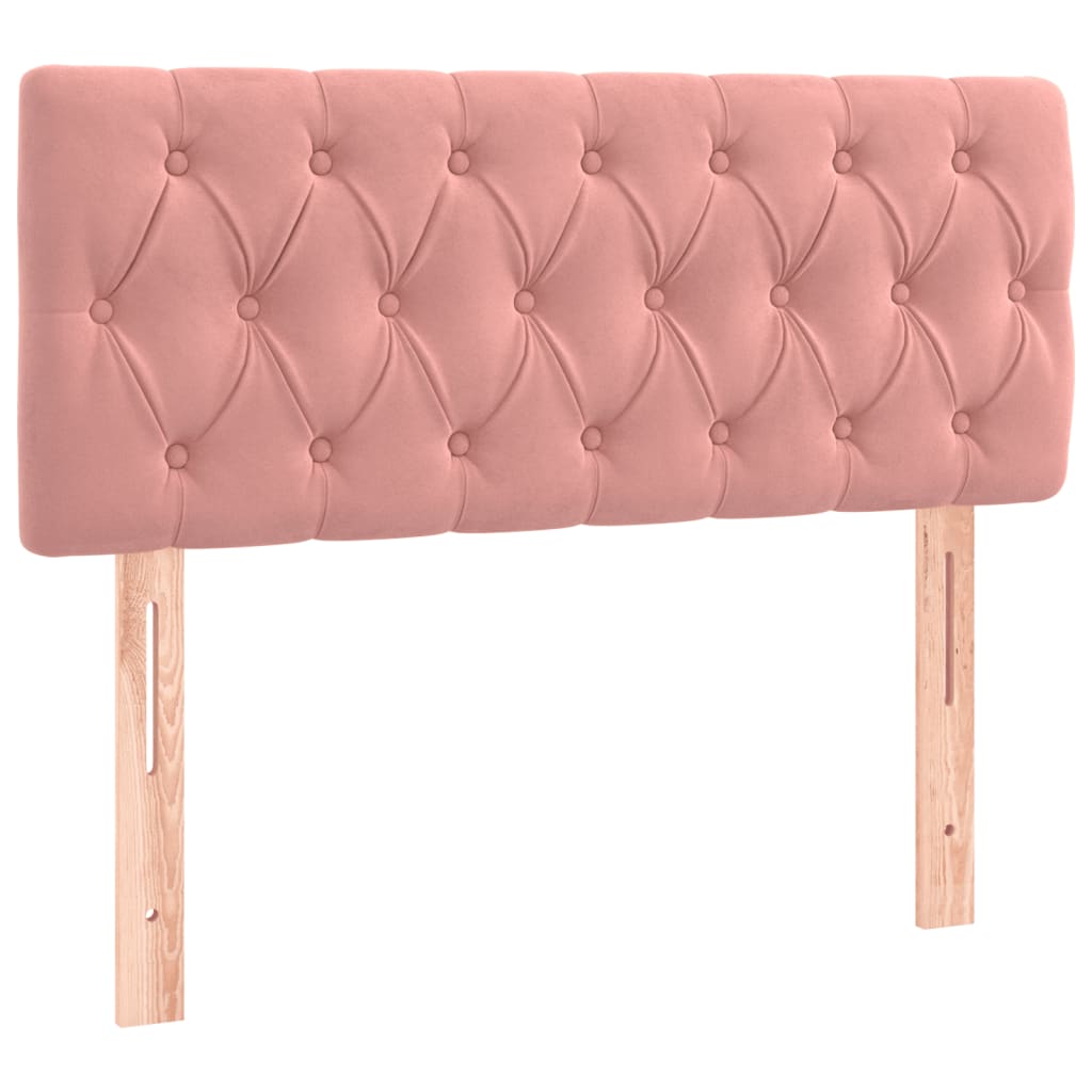 Krevet box spring s madracem LED ružičasti 120x190cm baršunasti