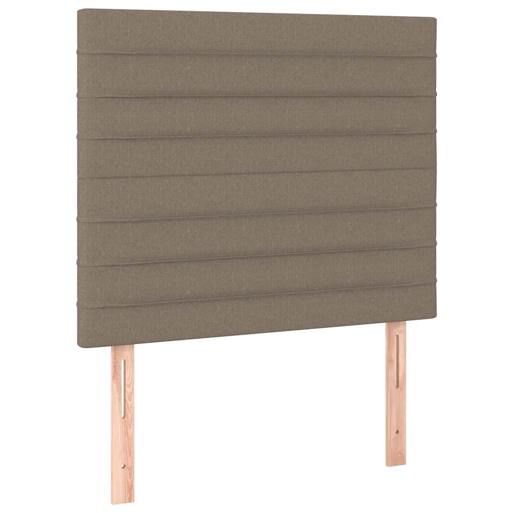 Krevet s oprugama i madracem LED smeđesivi 120x190cm od tkanine