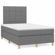 Krevet box spring s madracem LED tamnosivi 120 x 190 cm tkanina