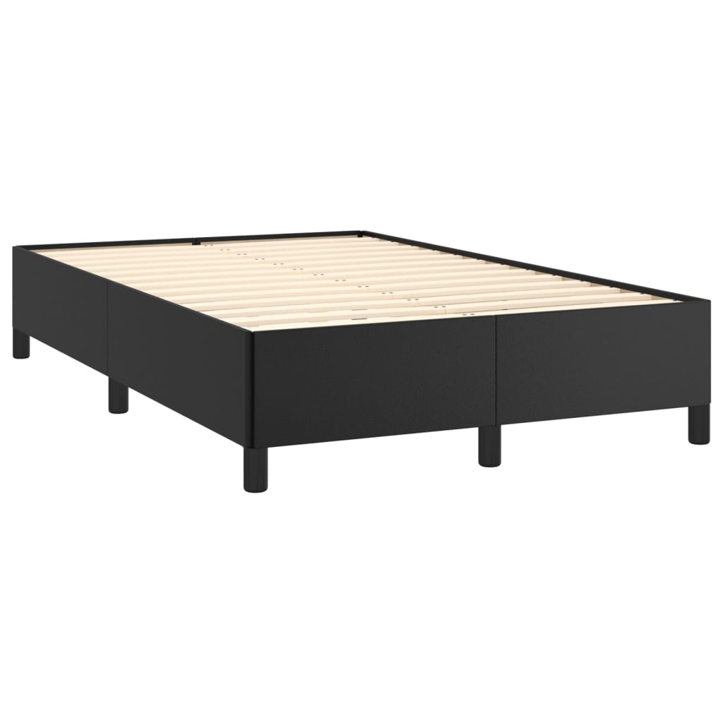 Krevet box spring s madracem LED crni 120 x 190 cm umjetna koža