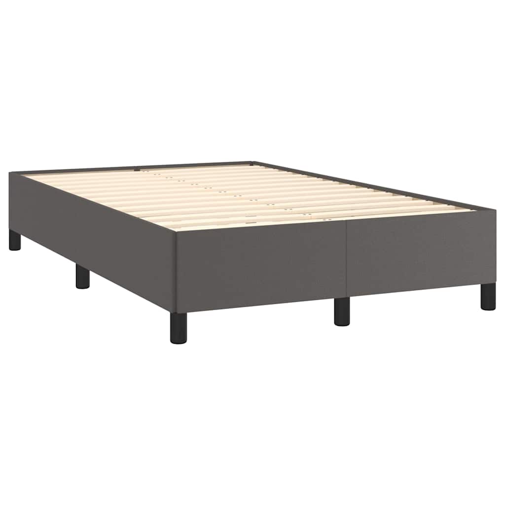 Krevet s oprugama i madracem LED sivi 120x190 cm umjetna koža