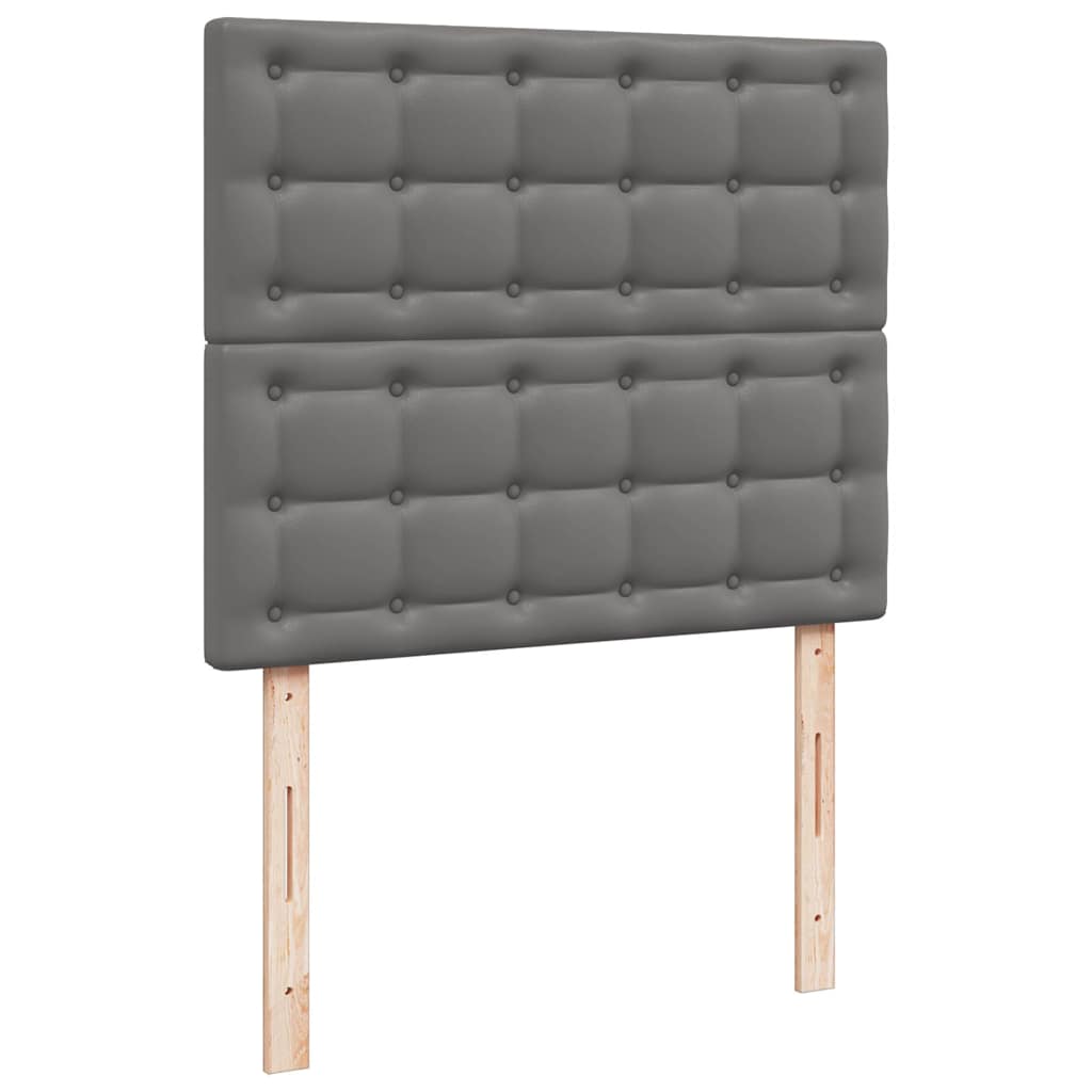 Krevet s oprugama i madracem LED sivi 120x190 cm umjetna koža