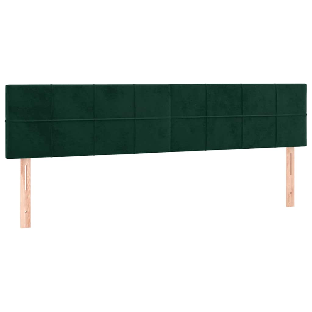 Krevet s oprugama i madracem LED tamnozelenim 120x190 cm baršun