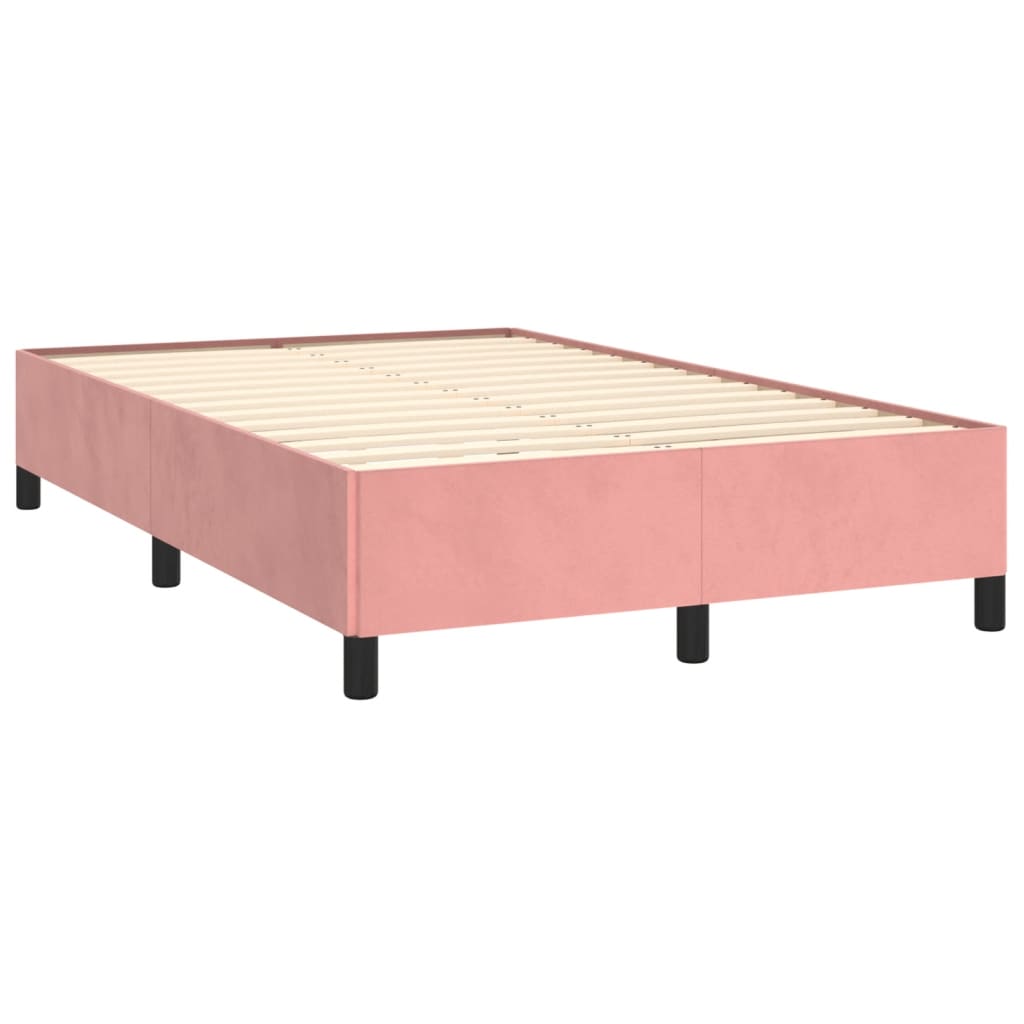 Krevet box spring s madracem LED ružičasti 120x190cm baršunasti