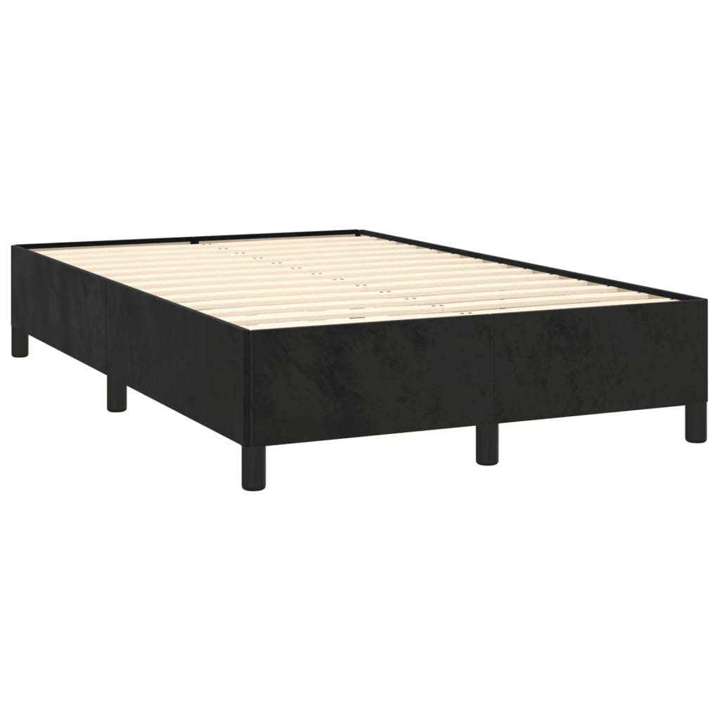 Krevet box spring s madracem LED crni 120 x 190 cm baršunasti