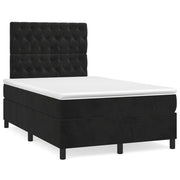 Krevet box spring s madracem LED crni 120 x 190 cm baršunasti