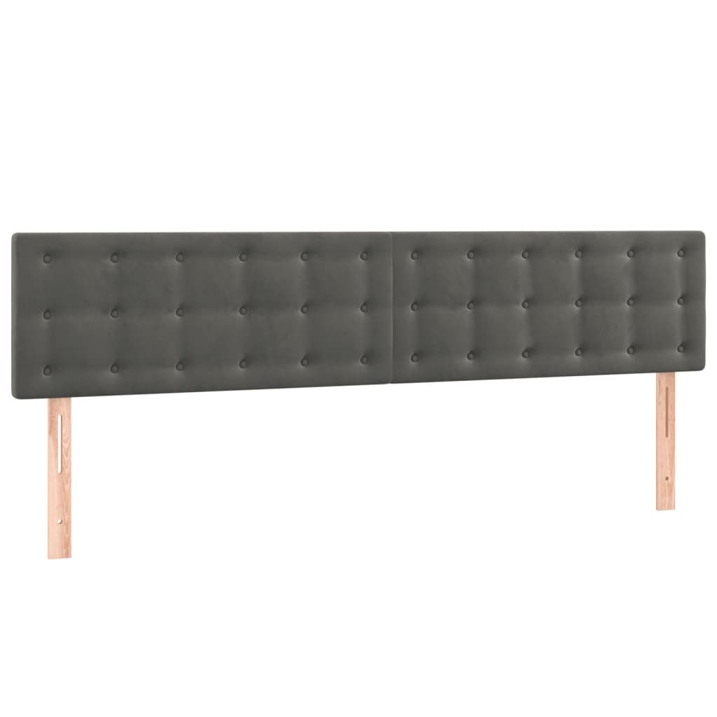 Krevet box spring s madracem LED tamnosivi 120 x 190 cm baršun