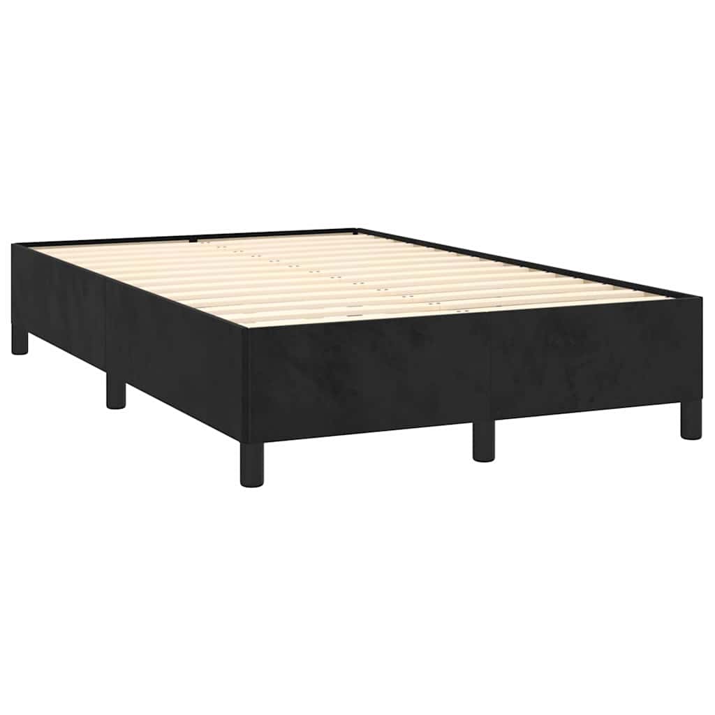 Krevet box spring s madracem LED crni 120 x 190 cm baršunasti
