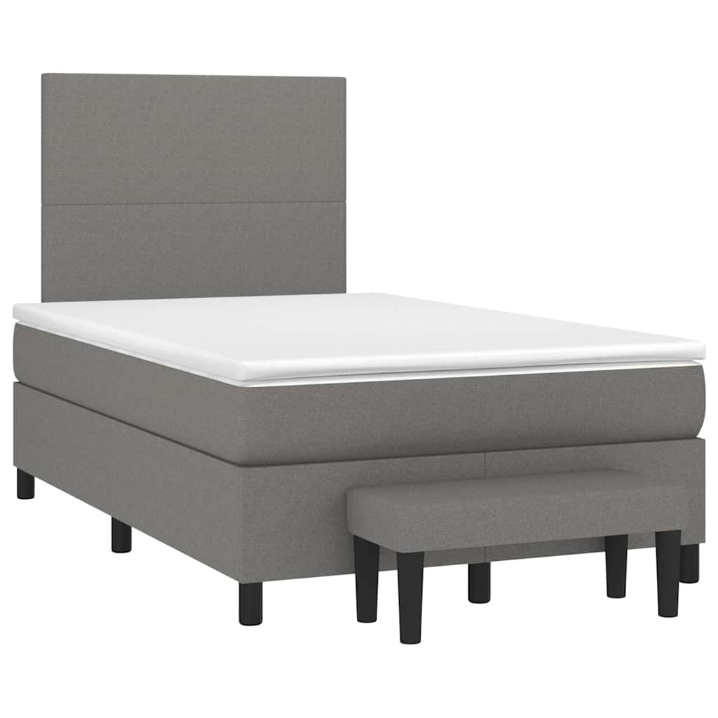 Krevet box spring s madracem tamnosmeđi 120 x 190 cm od tkanine
