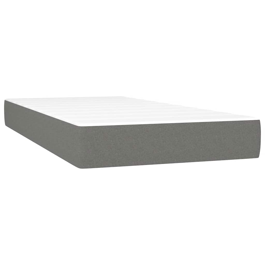 Krevet box spring s madracem tamnosmeđi 120 x 190 cm od tkanine