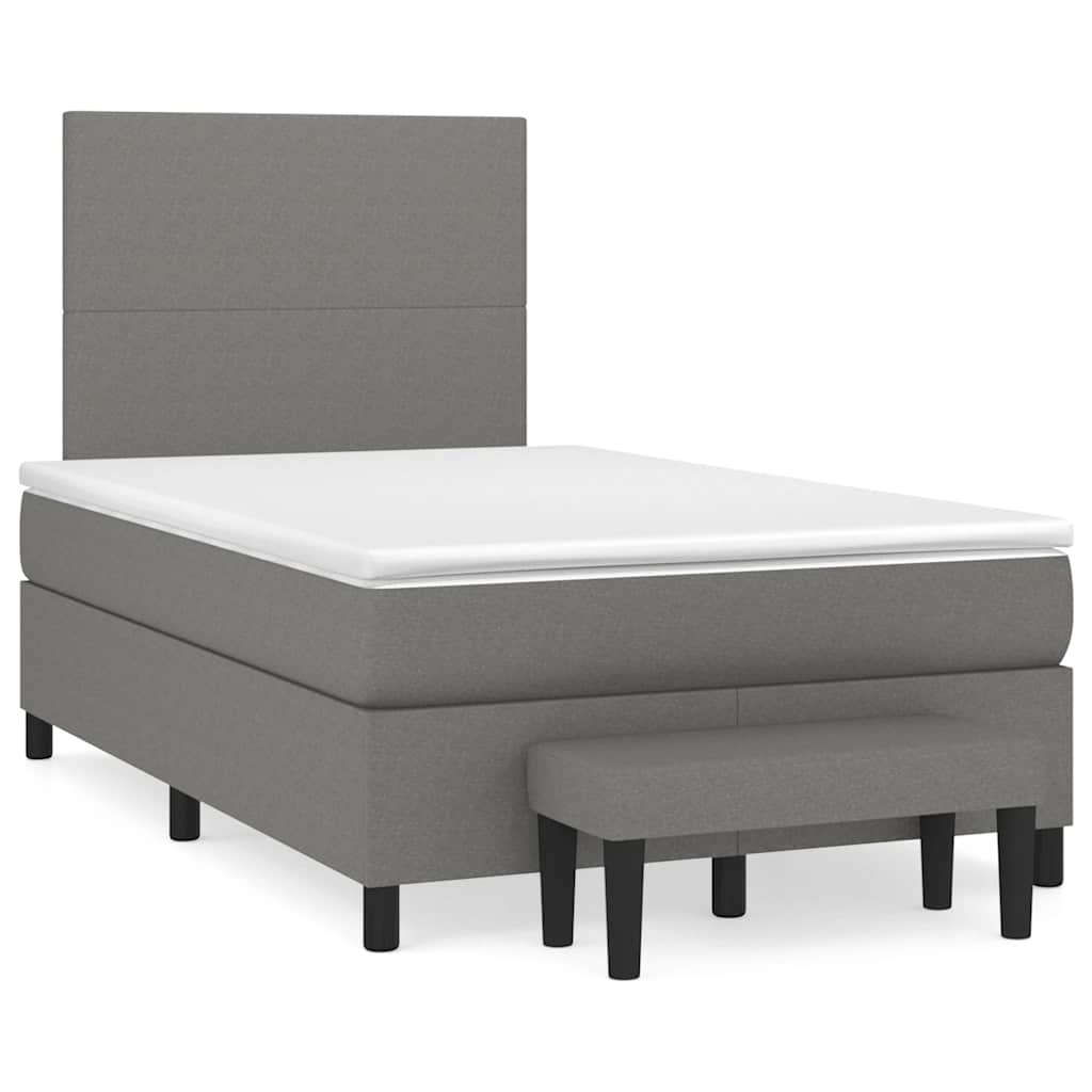 Krevet box spring s madracem tamnosmeđi 120 x 190 cm od tkanine