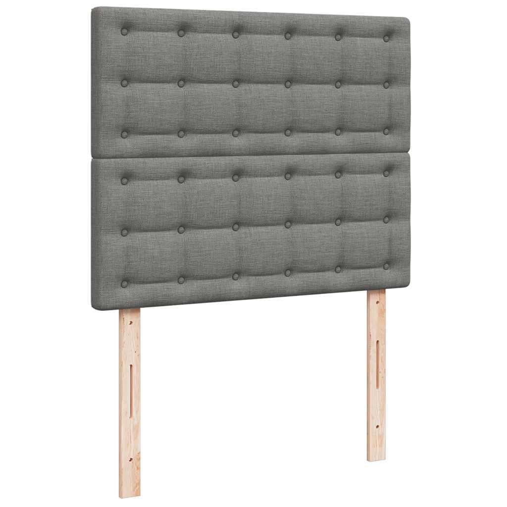 Krevet box spring s madracem tamnosivi 120 x 190 cm tkanina
