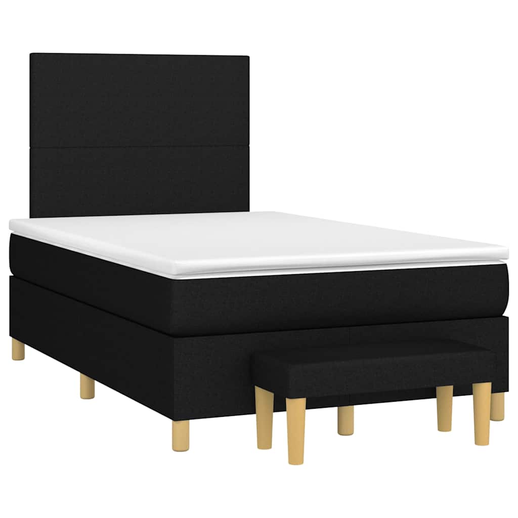 Krevet box spring s madracem crni 120 x 190 cm od tkanine