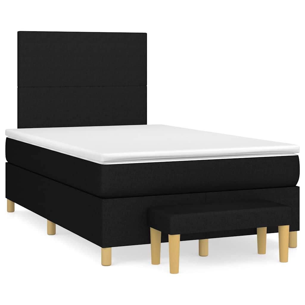 Krevet box spring s madracem crni 120 x 190 cm od tkanine