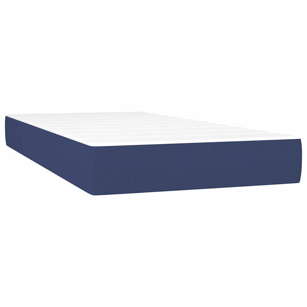 Krevet s oprugama i madracem plavi 120 x 190 cm od tkanine