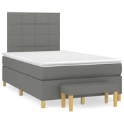 Krevet box spring s madracem tamnosivi 120 x 190 cm tkanina